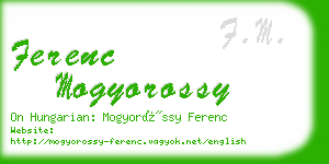 ferenc mogyorossy business card